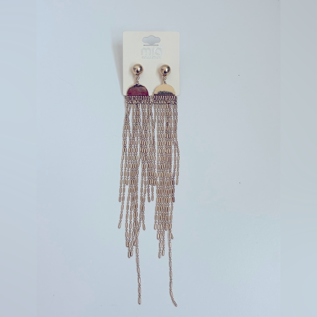 Mia Collection Extra Long Chandelier Studded Earrings 18$